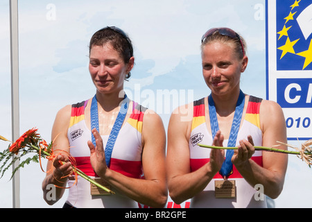 MONTEMOR-O-VELHO, PORTUGAL 09.12.2010. 2010 European Rowing Championships statt an das Aquatic Centre, Montemor-o-Velho. Stockfoto