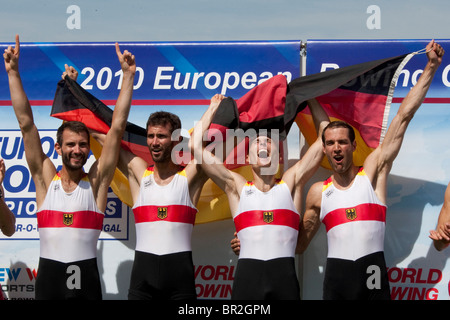 MONTEMOR-O-VELHO, PORTUGAL 09.12.2010. 2010 European Rowing Championships statt an das Aquatic Centre, Montemor-o-Velho. Stockfoto