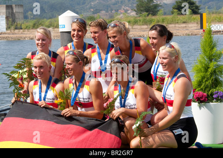 MONTEMOR-O-VELHO, PORTUGAL 09.12.2010. 2010 European Rowing Championships statt an das Aquatic Centre, Montemor-o-Velho. Stockfoto