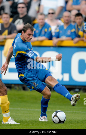 2010 blue Square Premier League Southport V AFC Wimbledon 14. Aug. Johnson macht frei für Wimbledon. Stockfoto