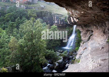 Aasvoelkrantz Höhle, Hochmoor Naturschutzgebiet, uKhahlamba Drakensberg Park, Südafrika Stockfoto