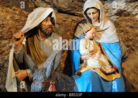 Darstellung von Maria, Josef und jungen Jesus in der Milch Grotte, Bethlehem, Westjordanland, Israel, Naher Osten, Orient Stockfoto