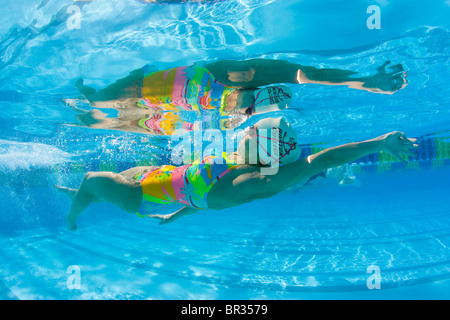 Schwimmer im Wettkampf, Key Largo, Florida Stockfoto