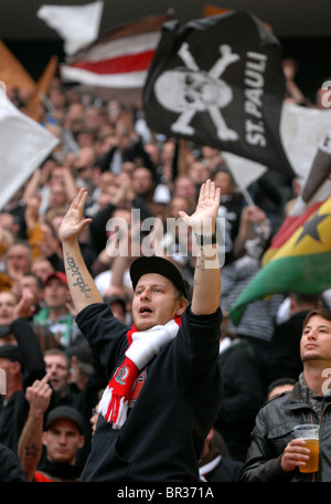 Fans, Fans des FC St. Pauli. Stockfoto