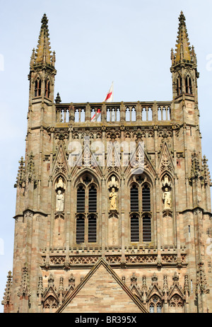 Kathedrale-Kirche von Christus und der Heiligen Jungfrau Maria (Worcester Cathedral), Worcestershire, England, UK Stockfoto