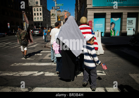 Unterstützer der Cordoba Initiative Moschee und islamische kulturelle Mitte Rally in New York Stockfoto