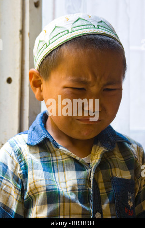 Kleiner Junge in Nayrn, Kirgistan Stockfoto