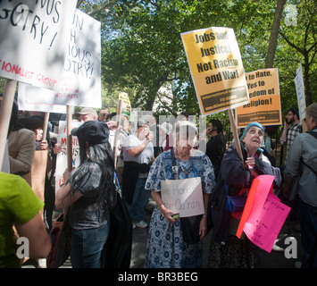 Unterstützer der Cordova Initiative Moschee und islamische kulturelle Mitte Rally in New York Stockfoto