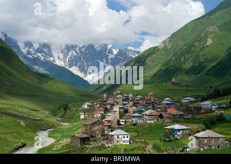 Dorf von Ushguli, Svanetia, Georgien, großer Kaukasus Stockfoto