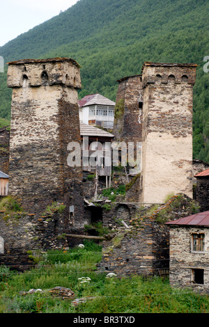 Dorf von Ushguli, Svanetia, Georgien, großer Kaukasus Stockfoto