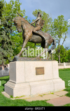 Broncho Buster Statue Denver Colorado Stockfoto