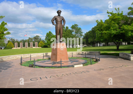 Dwight D Eisenhower Champion des Friedens Statue Abiliene Kansas Stockfoto