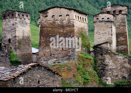 Dorf von Ushguli, Svanetia, Georgien, großer Kaukasus Stockfoto