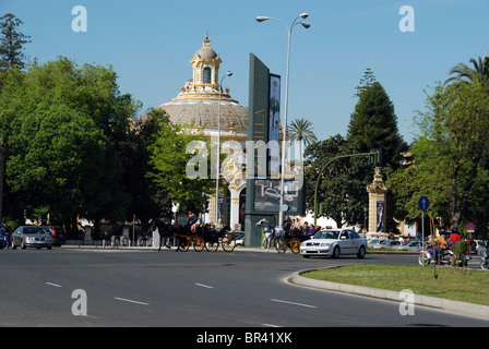 Glorieta San Diego und Teatro Lope de Vega, Sevilla, Provinz Sevilla, Andalusien, Südspanien, Westeuropa. Stockfoto