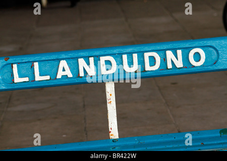 LLandudno Bank Zeichen, LLandudno. Stockfoto