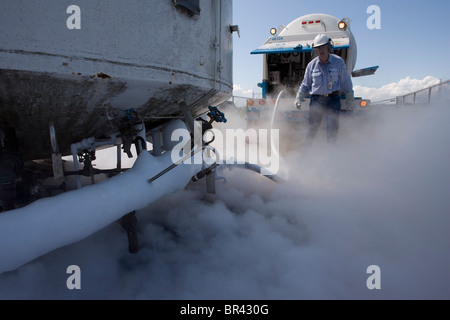 Tanker-LKW routing, Pasadena, Texas. Stockfoto