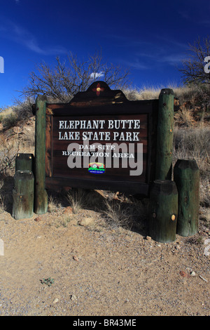 Elephant Butte Lake State Park Zeichen - New Mexico Stockfoto