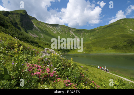 Schlappoltsee und Fellhorn, Allgäuer Alpen, Bayern, Deutschland, Europa Stockfoto