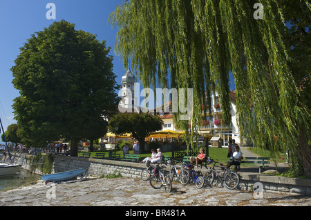 Promenade, Wasserburg bin Bodensee, Schwaben, Deutschland, Europa Stockfoto