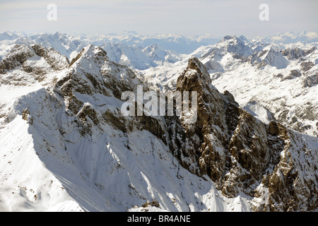 Allgäuer Alpen, Schweizer Alpen im Hintergrund, Deutschland Stockfoto