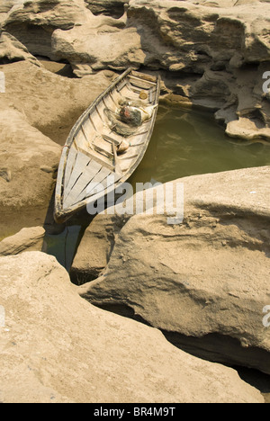 Felsen-Wüste von Sam Phan Bok, Pha Taem National Park, Thailand Stockfoto