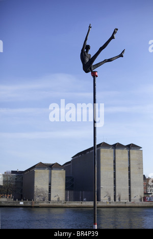 Skulptur auf eine Spalte, Kopenhagen, Dänemark Stockfoto