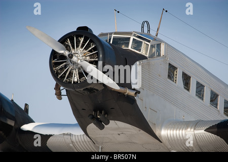 Die Junkers Ju 52 diente als zivile Verkehrsflugzeug und militärische Flugzeuge von Junkers zwischen 1932 und 1945 hergestellt. Stockfoto