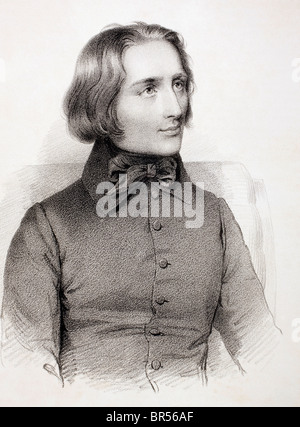 Franz Liszt 1811-1886. Ungarischer Pianist und Komponist. Stockfoto