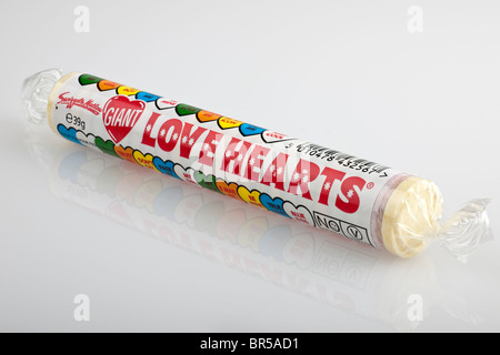 Paket von Swizzels Matlow riesige Liebe Herzen Süßigkeiten Stockfoto