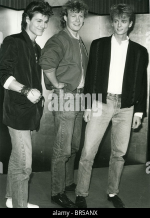 A-HA Norwegische pop Trio 1986 Von links: Morten Harket, Mags Furuholmen und Pal Waaktaar Stockfoto