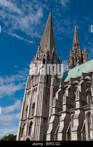 Kathedrale von Chartres, frühgotischen Turm, Frankreich Stockfoto