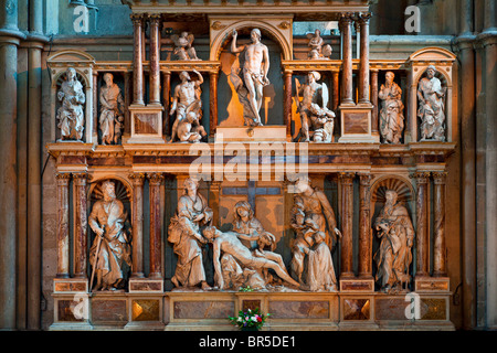 Europa, Frankreich, Marne (51), Notre-Dame de Reims, aufgeführt als Weltkulturerbe von der UNESCO Stockfoto