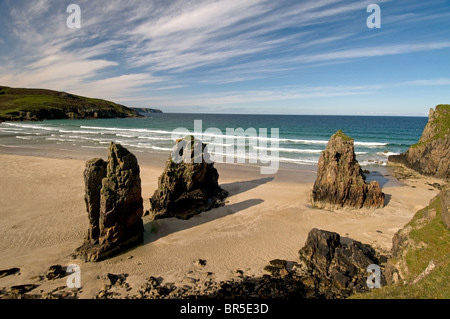 Rock-Säulen am Strand von Garry Traig Gheardha, East Coast of Lewis, äußeren Hebriden. Schottland.  SCO 6631 Stockfoto