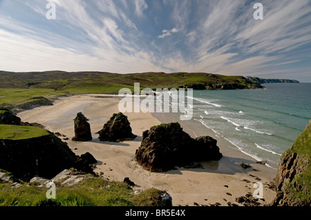 Rock-Säulen am Strand von Garry Traig Gheardha, East Coast of Lewis, äußeren Hebriden. Schottland.  SCO 6628 Stockfoto