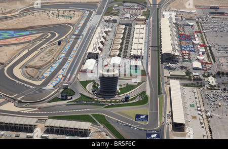 Luftbild des Bahrain International Circuit in der Formel 1-Grand-Prix 2010 Stockfoto