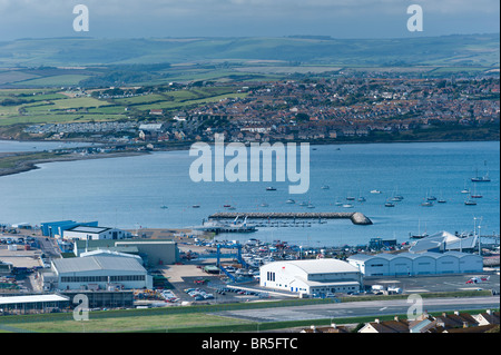 Weymouth & Portland Hafen mit Weymouth & Portland National Sailing Academy, Veranstaltungsort für Segel-Events in die Olympischen Spiele 2012 Stockfoto