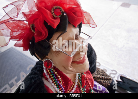 Lebensgroße Figur in "Downtowner auf Dauphin" Cafe in Mobile, Alabama, USA Stockfoto