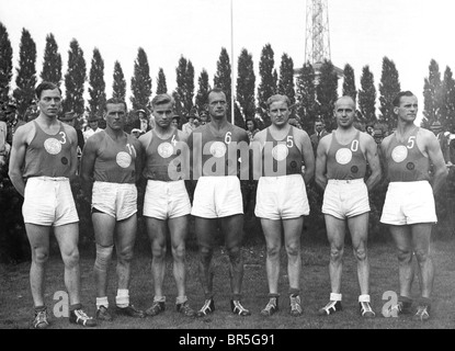 Historisches Foto, Fußball-Spieler, um 1924 Stockfoto