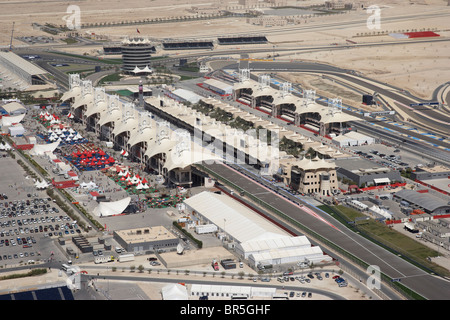 Luftbild des Bahrain International Circuit in der Formel 1-Grand-Prix 2010 Stockfoto