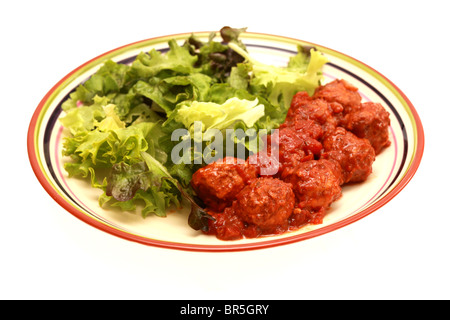 Schweinefleischbällchen in Chipotle-Soße Stockfoto