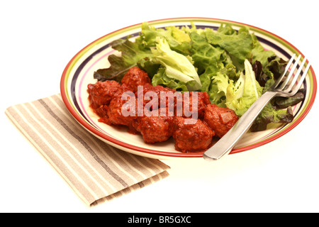 Schweinefleischbällchen in Chipotle-Soße Stockfoto