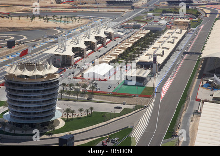 Luftbild des Bahrain International Circuit in der Formel 1-Grand-Prix 2010 Stockfoto