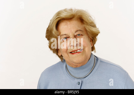 Alte Frau, 80 Jahre alt Stockfoto