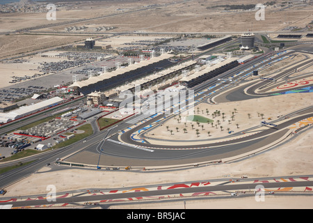 Luftbild des Bahrain International Circuit in der Formel 1-Grand-Prix 2010 Stockfoto