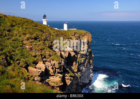 Dunnet Head Leuchtturm (der Mopst nördlichsten Punkt im Festland Großbritannien), Caithness, Schottland Stockfoto