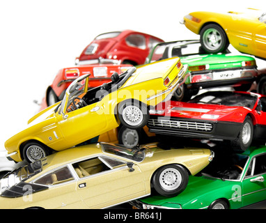 großaufnahme, Haufen von Miniatur-Modellen. Stockfoto