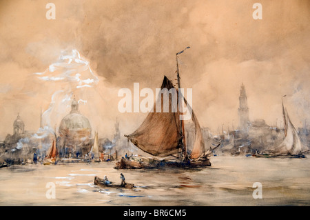 Hobbe Smith 1862 Malerei IJ-Hafen Hafen Amsterdam Stockfoto