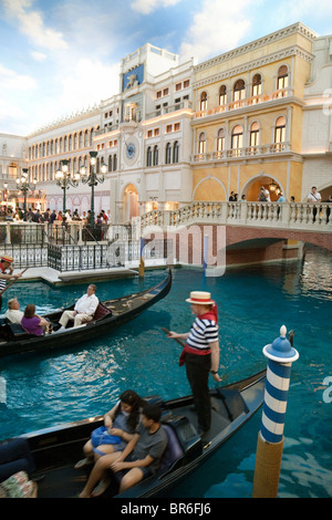 Gondeln auf dem Canal Grande, den venezianischen Hotel Las Vegas USA Stockfoto