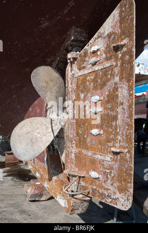 Schiff Helix Detail hautnah, Hafen Formia, Italien Stockfoto