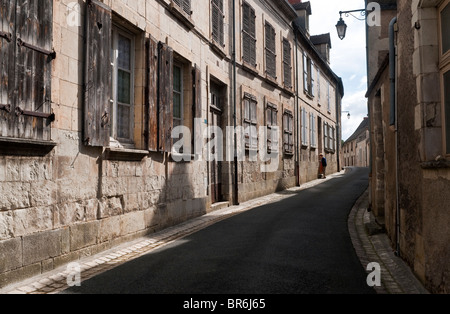 Schmale Straße französische Stadt - Indre-et-Loire, Frankreich. Stockfoto